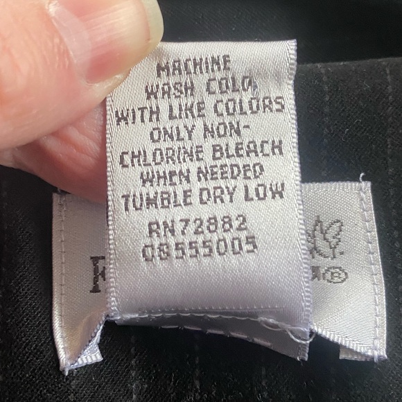 Vtg Y2K Fashion Bug Black White Pinstriped Fitted Long Suit Blazer Soft Jacket S - Picture 6 of 11